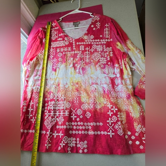 Chico's Bright Boho Tie Dye Top Size 3 XL - Picture 6 of 7